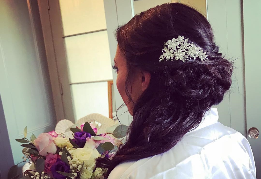 Side Swept Half Updo