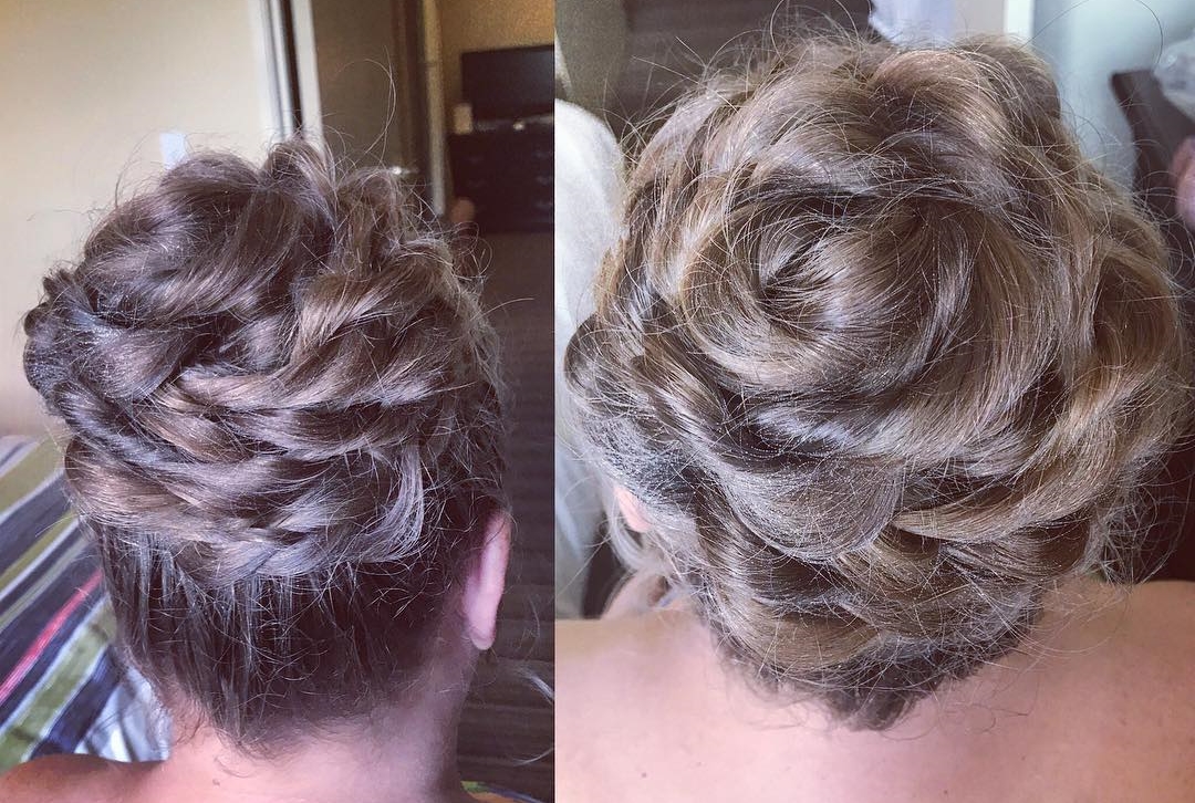 Flower High Bun with French Braids